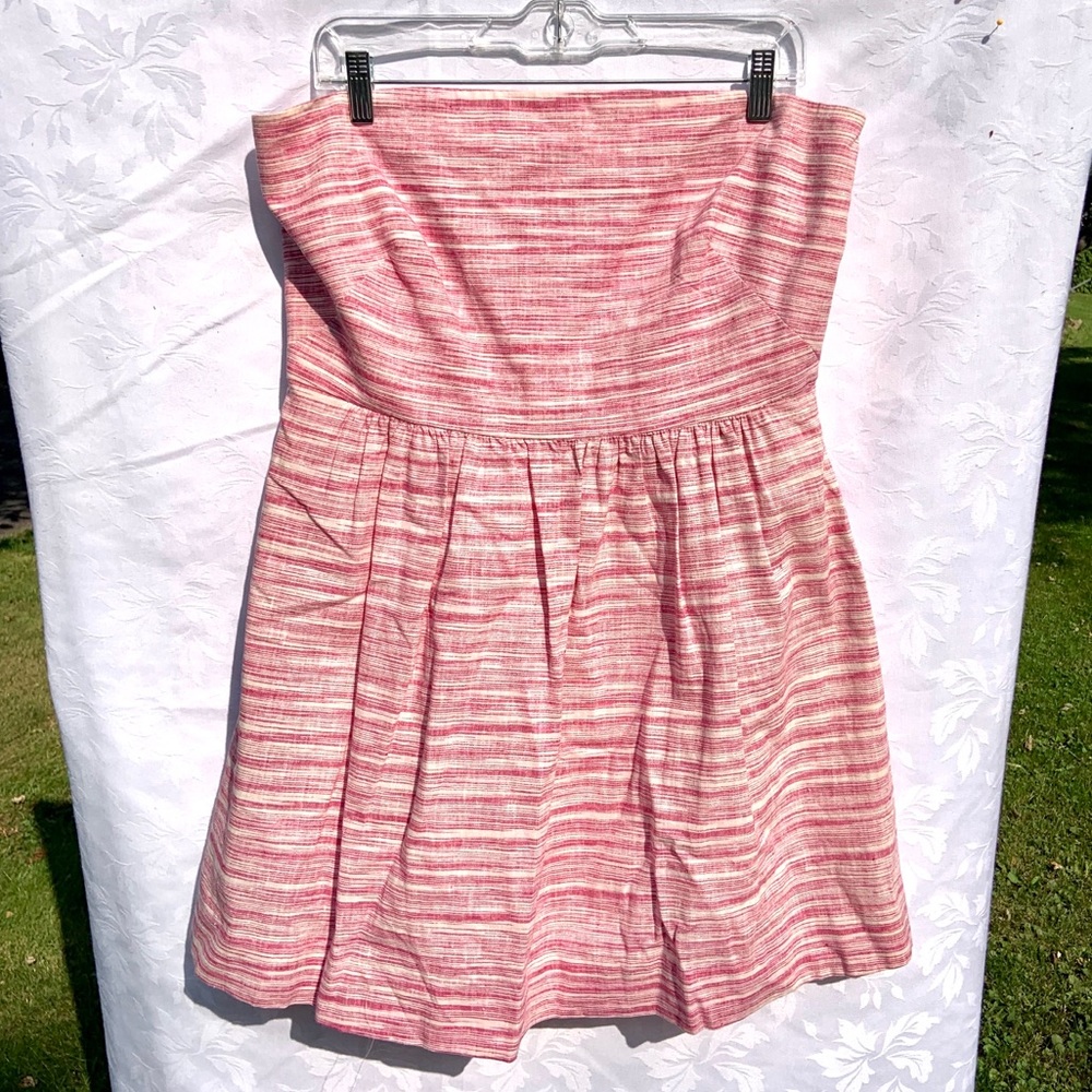 Strapless Pink & White Banana Republic Dress